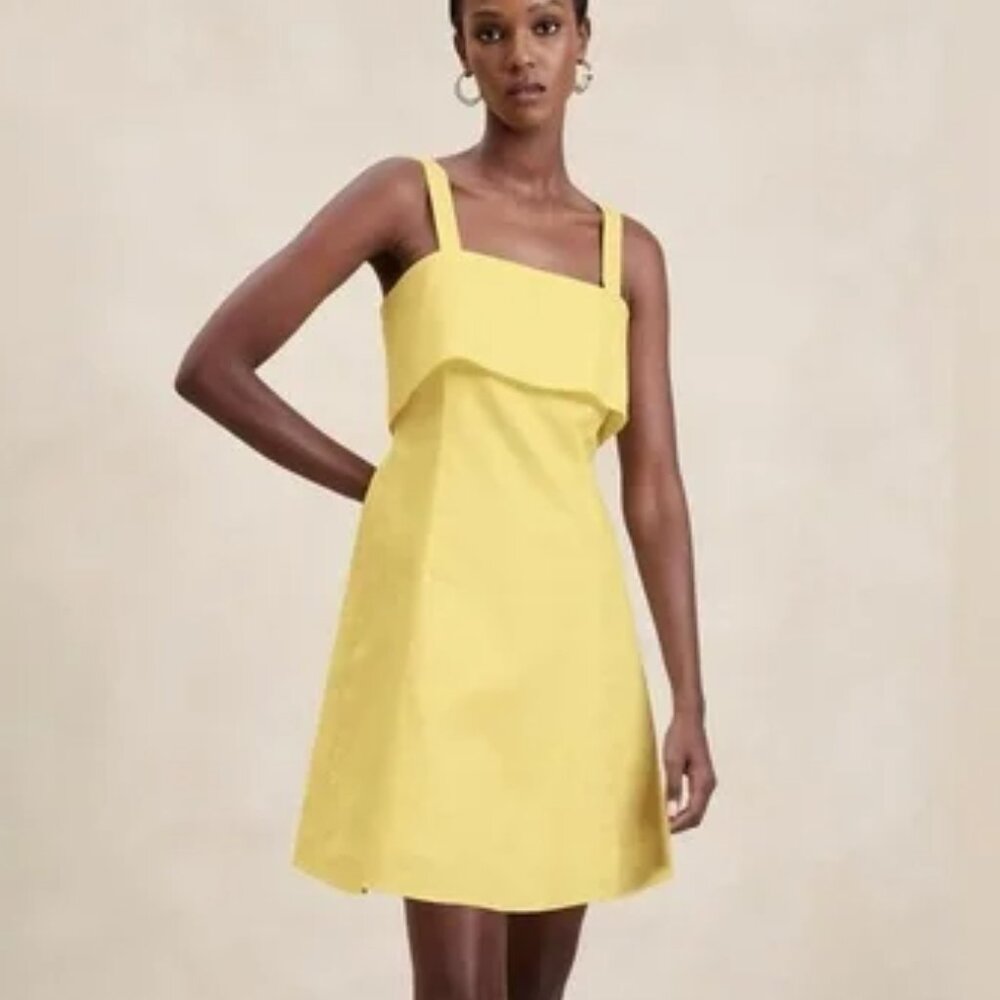 Banana Republic Yellow Maize Linen Blend Mini Dress/NWT/6